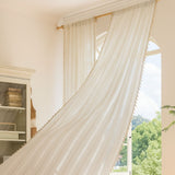Sunlit Stripes Sheer Tassel Curtain