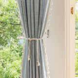 Sunlit Stripes Sheer Tassel Curtain