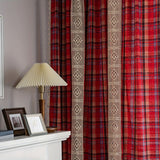 Tartan Crochet Lace Tassel Curtain
