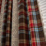 Tartan Crochet Lace Tassel Curtain
