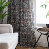 Thistle Ebonleaf Floral Tapestry Curtain