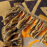 Tribal Patchwork Reversible Tassel Cotton Blanket