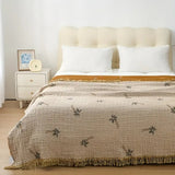 Tropical Palm Tree Reversible Cotton Blanket