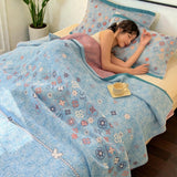 Turquoise Floral Glam Gauze Blanket