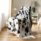 Velora Black White Fuzzy Knit Throw