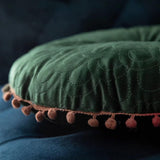 Veloura Round Vintage Quilted Ottoman Cushion Pad