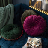 Veloura Round Vintage Quilted Ottoman Cushion Pad