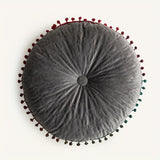 Veloura Round Vintage Quilted Ottoman Cushion Pad