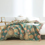 Verdant Bloom Reversible Jacquard Blanket