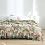 Verdant Bloom Reversible Jacquard Blanket