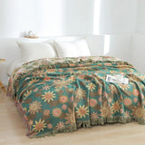 Verdant Bloom Reversible Jacquard Blanket