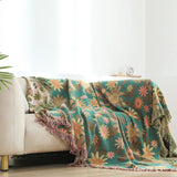 Verdant Bloom Reversible Jacquard Blanket