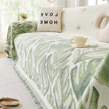 Verdure Leaf Pattern Chenille Sofa Cover