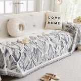 Verdure Leaf Pattern Chenille Sofa Cover