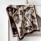 Vintage-Inspired Cat Print Scarf