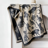 Vintage-Inspired Cat Print Scarf