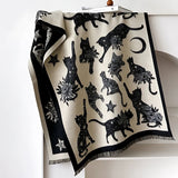 Vintage-Inspired Cat Print Scarf