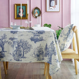 French Classic Blue Vintage Dining Tablecloth