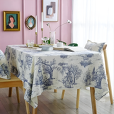 French Classic Blue Vintage Dining Tablecloth