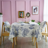 French Classic Blue Vintage Dining Tablecloth