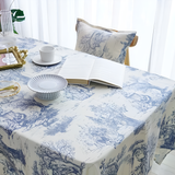 French Classic Blue Vintage Dining Tablecloth