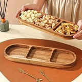 Vivid Wooden Compartment Serving Tray
