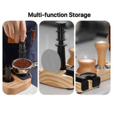 Walnut Espresso Tamper Station Coffee Bar Stand