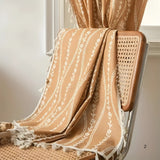 Wheat Pattern Beige Tassel Curtain