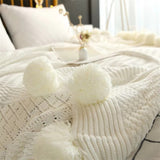 Whimsy Fluffy Pom-Pom Macaron Blanket