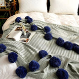 Whimsy Fluffy Pom-Pom Macaron Blanket