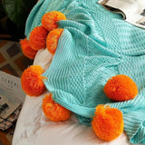 Whimsy Fluffy Pom-Pom Macaron Blanket