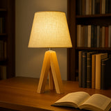 Wooden Tripod USB Table Lamp