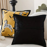 Zebra Dash Embroidered Cushion Cover