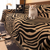 Zentara Chenille Zebra Geometric Sofa Cover