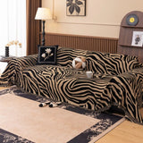 Zentara Chenille Zebra Geometric Sofa Cover