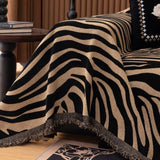 Zentara Chenille Zebra Geometric Sofa Cover