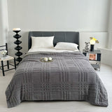 Plaid Embossed Grid Pattern Winter Blanket