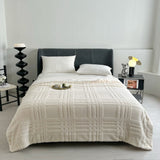 Plaid Embossed Grid Pattern Winter Blanket