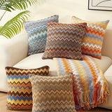 Zigzag Knit Boho Throw Cushion Cover