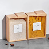 Sliding Bamboo Wood Pasta Grain Storage Container