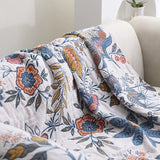 Rustic Artistic Flora Blanket | 100% Floral Cotton Blanket