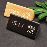 Elora Wooden LED Alarm Clock Digital Display